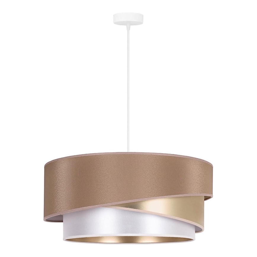 Duolla - Luster na lanku KOBO 1xE27/15W/230V pr. 45 cm béžová/zlatá/biela