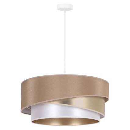 Duolla - Luster na lanku KOBO 1xE27/15W/230V pr. 45 cm béžová/zlatá/biela