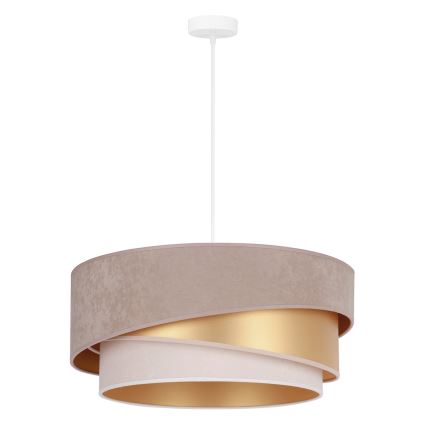 Duolla - Luster na lanku KOBO 1xE27/15W/230V pr. 45 cm béžová/zlatá/krémová