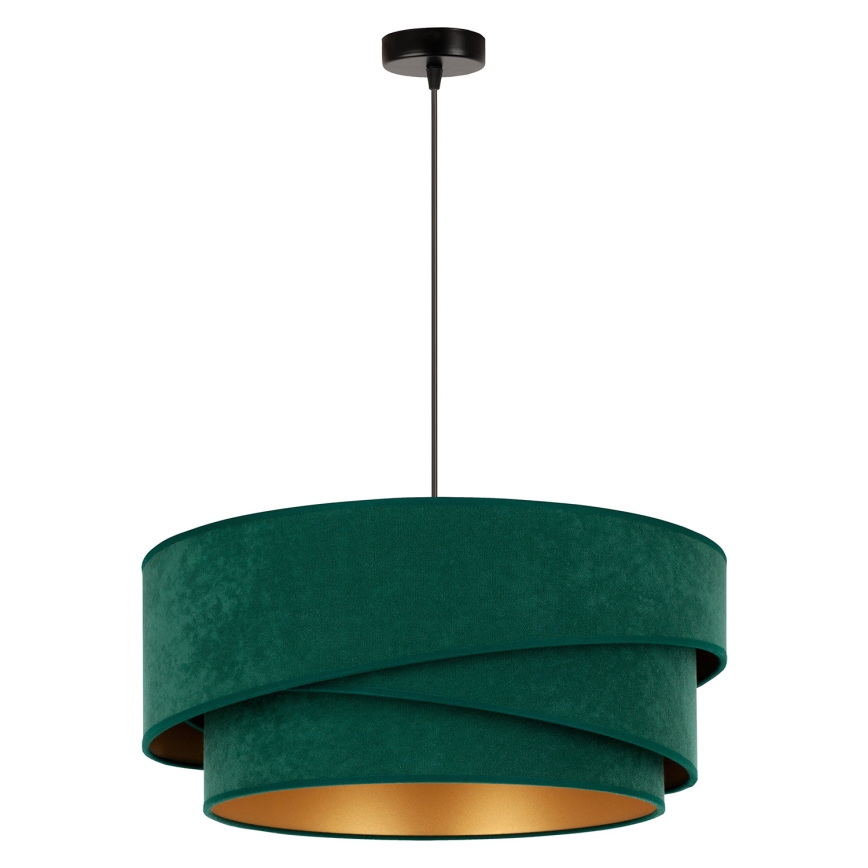 Duolla - Luster na lanku KOBO 1xE27/15W/230V pr. 45 cm zelená/zlatá