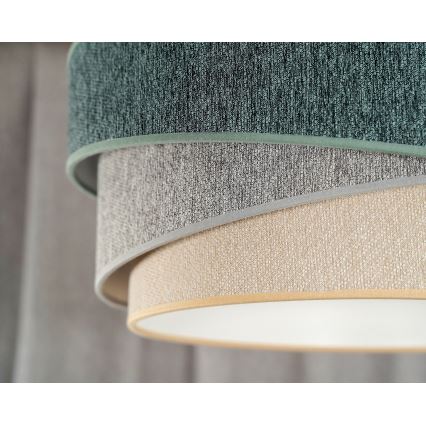 Duolla - Luster na lanku KOBO ECO RECYCLING 1xE27/15W/230V pr. 45 cm zelená/šedá/krémová