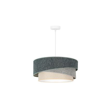 Duolla - Luster na lanku KOBO ECO RECYCLING 1xE27/15W/230V pr. 45 cm zelená/šedá/krémová