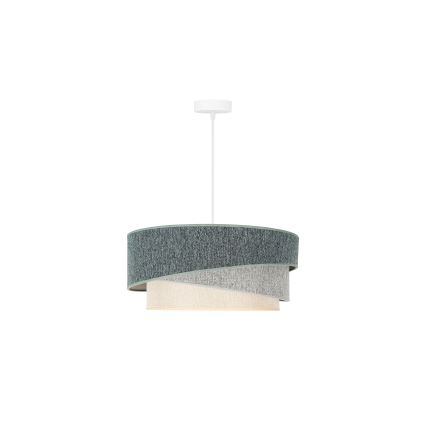 Duolla - Luster na lanku KOBO ECO RECYCLING 1xE27/15W/230V pr. 45 cm zelená/šedá/krémová