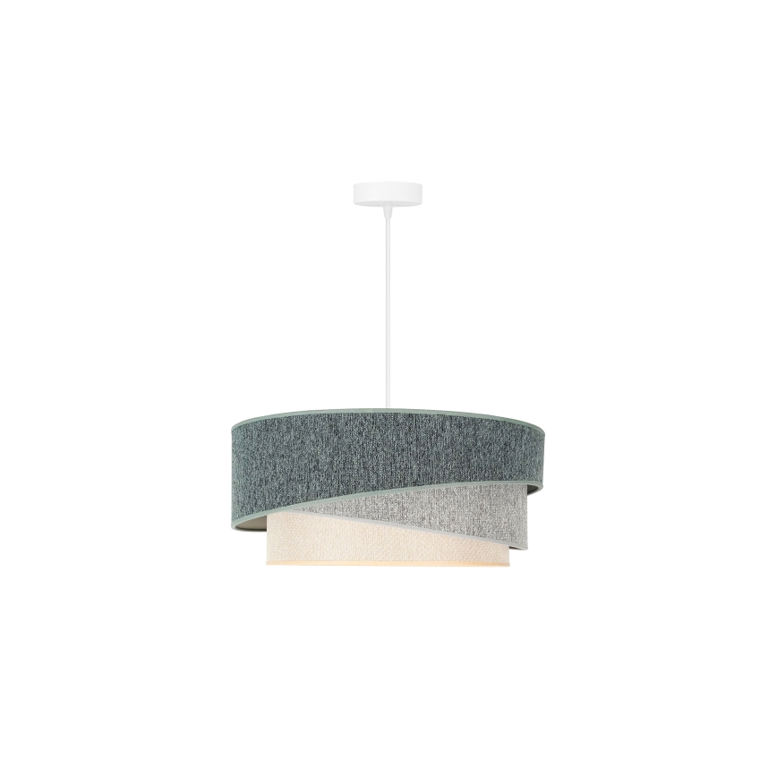 Duolla - Luster na lanku KOBO ECO RECYCLING 1xE27/15W/230V pr. 45 cm zelená/šedá/krémová