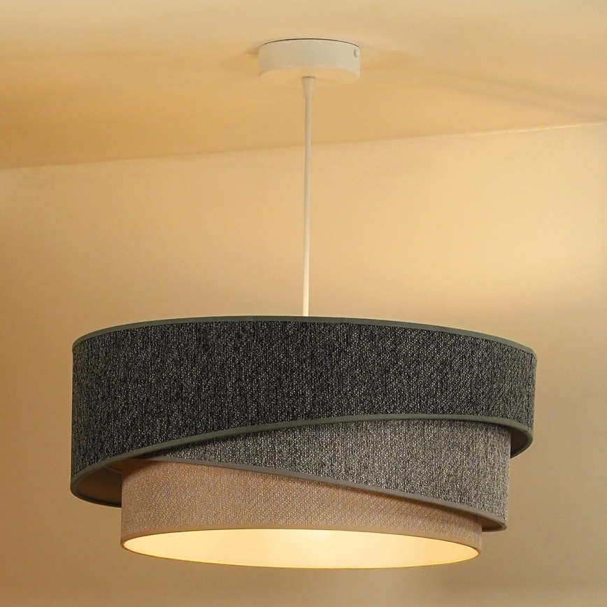 Duolla - Luster na lanku KOBO ECO RECYCLING 1xE27/15W/230V pr. 45 cm zelená/šedá/krémová