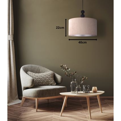 Duolla - Luster na lanku LYON 1xE27/15W/230V pr. 40 cm béžová