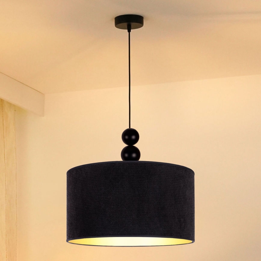 Duolla - Luster na lanku LYON 1xE27/15W/230V pr. 40 cm čierna