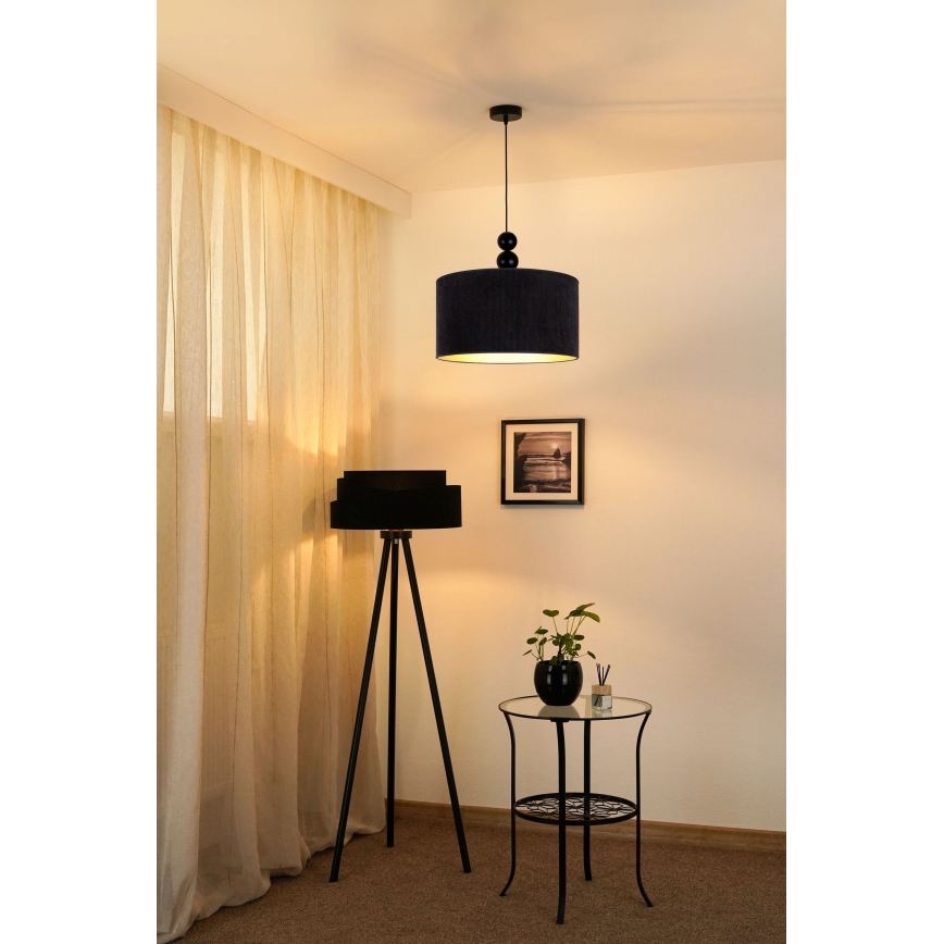 Duolla - Luster na lanku LYON 1xE27/15W/230V pr. 40 cm čierna