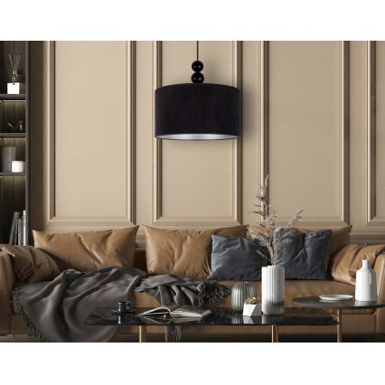 Duolla - Luster na lanku LYON 1xE27/15W/230V pr. 40 cm čierna