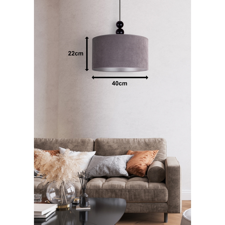 Duolla - Luster na lanku LYON 1xE27/15W/230V pr. 40 cm šedá