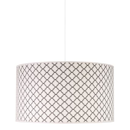Duolla - Luster na lanku MAROKO 1xE27/40W/230V pr. 45 cm biela/čierna