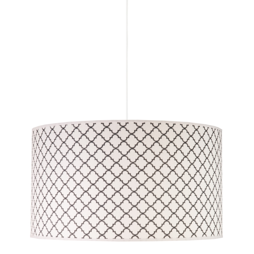 Duolla - Luster na lanku MAROKO 1xE27/40W/230V pr. 45 cm biela/čierna