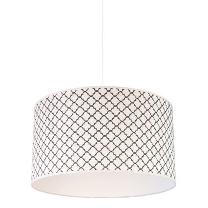 Duolla - Luster na lanku MAROKO 1xE27/40W/230V pr. 45 cm biela/čierna