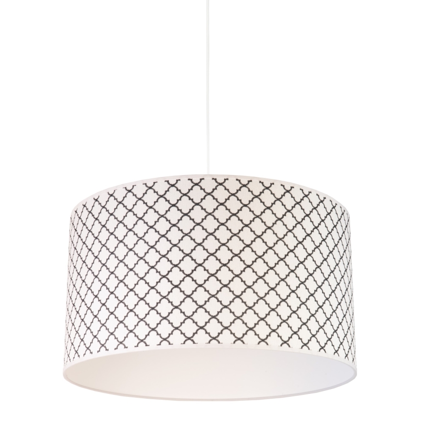 Duolla - Luster na lanku MAROKO 1xE27/40W/230V pr. 45 cm biela/čierna
