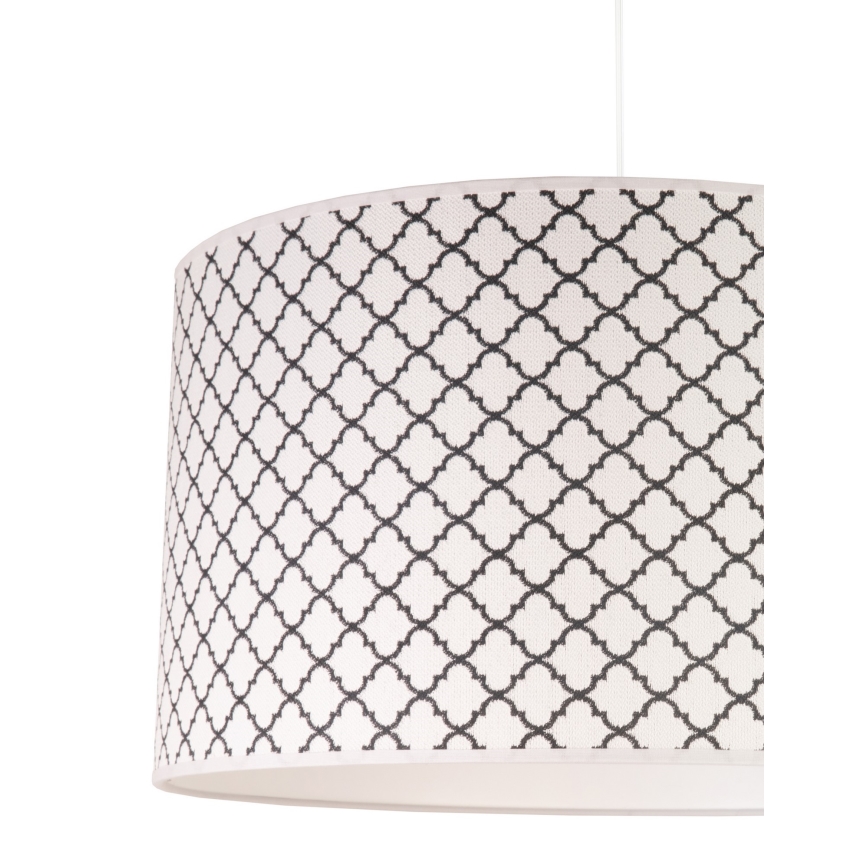 Duolla - Luster na lanku MAROKO 1xE27/40W/230V pr. 45 cm biela/čierna