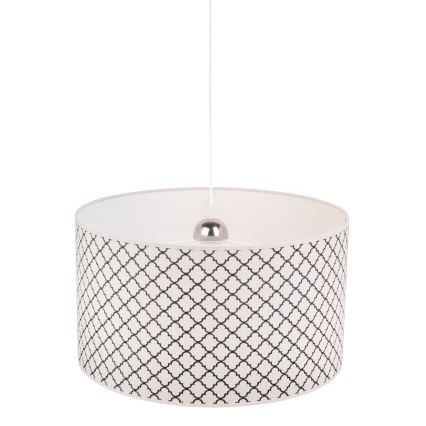 Duolla - Luster na lanku MAROKO 1xE27/40W/230V pr. 45 cm biela/čierna