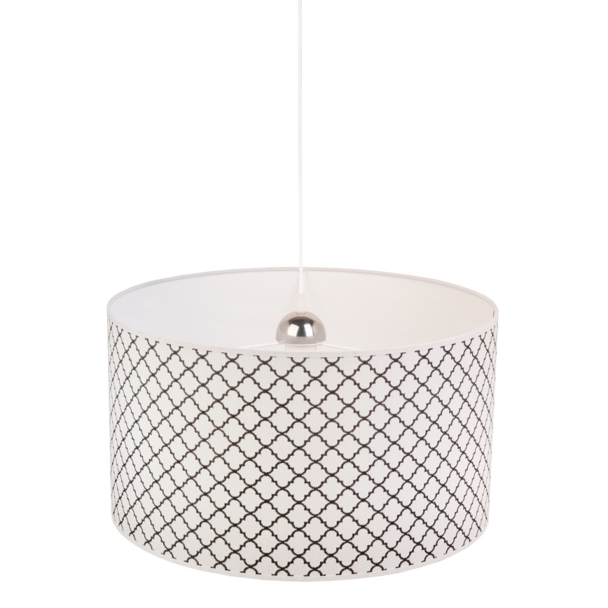Duolla - Luster na lanku MAROKO 1xE27/40W/230V pr. 45 cm biela/čierna