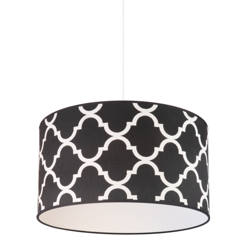 Duolla - Luster na lanku MAROKO 1xE27/40W/230V pr. 45 cm čierna/biela