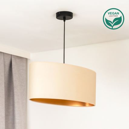 Duolla - Luster na lanku OVAL VEGAN 1xE27/15W/230V krémová