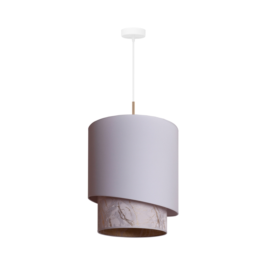 Duolla - Luster na lanku PARIS 1xE27/15W/230V pr. 40 cm biela/béžová