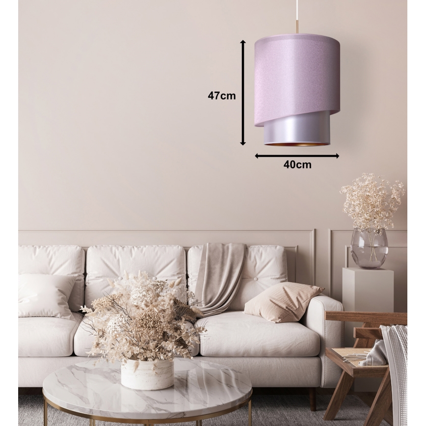 Duolla - Luster na lanku PARIS 1xE27/15W/230V pr. 40 cm ružová/strieborná/medená