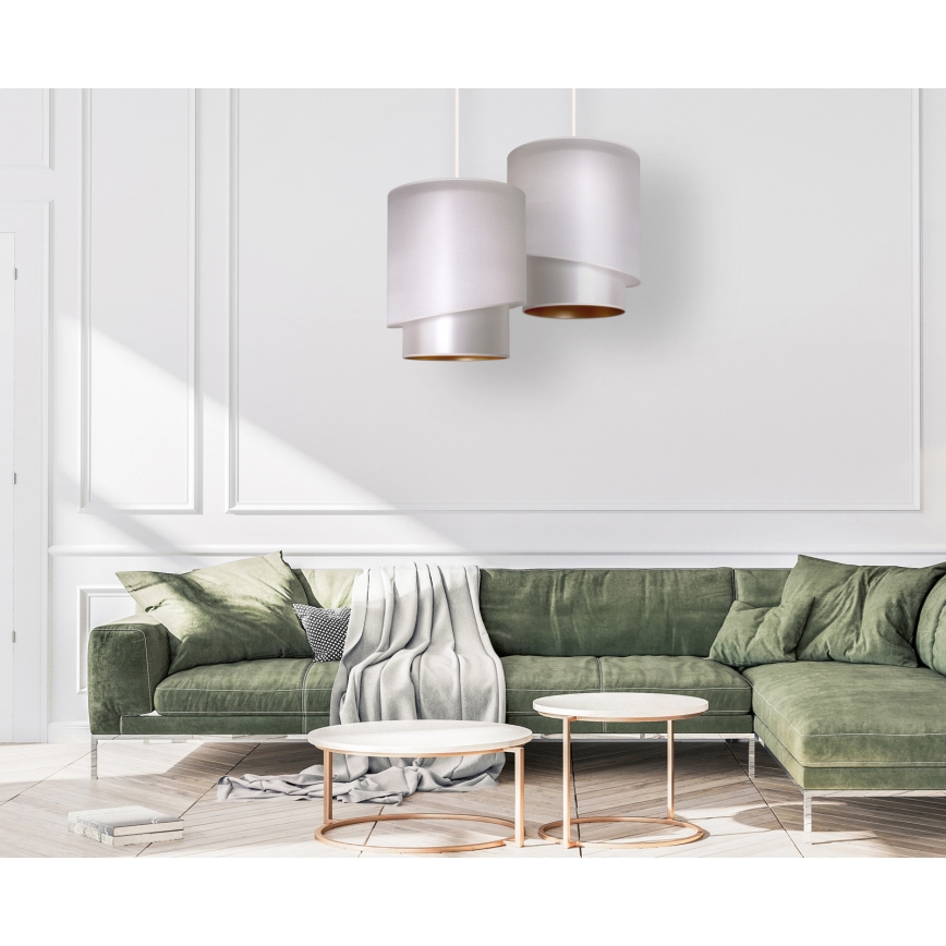 Duolla - Luster na lanku PARIS 1xE27/15W/230V pr. 40 cm strieborná/zlatá