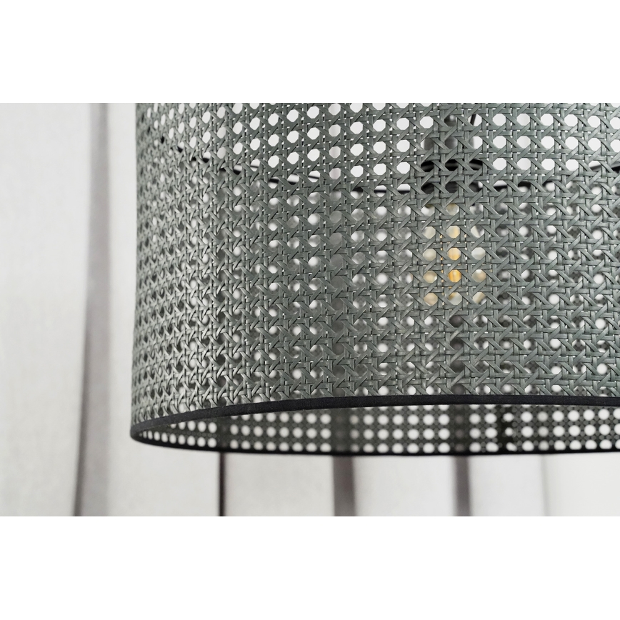 Duolla - Luster na lanku ROLLER RATTAN 1xE27/15W/230V pr. 45 cm čierna