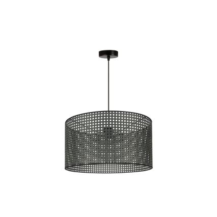 Duolla - Luster na lanku ROLLER RATTAN 1xE27/15W/230V pr. 45 cm čierna