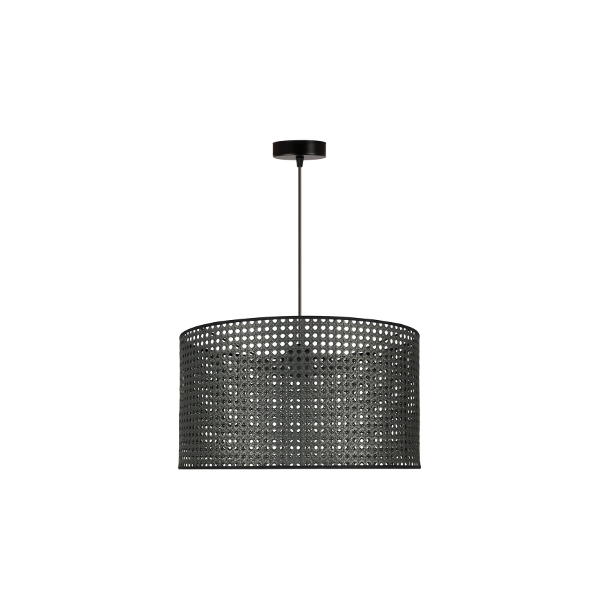 Duolla - Luster na lanku ROLLER RATTAN 1xE27/15W/230V pr. 45 cm čierna