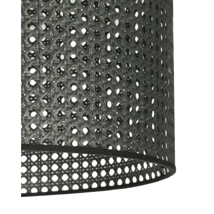Duolla - Luster na lanku ROLLER RATTAN 1xE27/15W/230V pr. 45 cm čierna