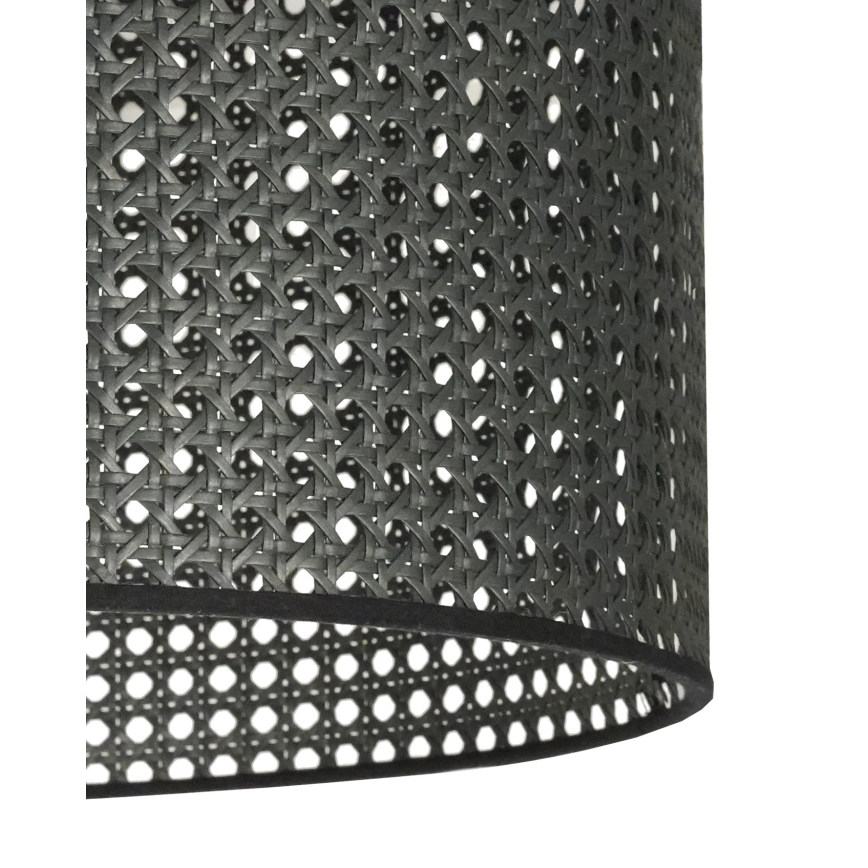 Duolla - Luster na lanku ROLLER RATTAN 1xE27/15W/230V pr. 45 cm čierna