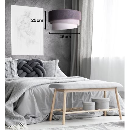 Duolla - Luster na lanku TRIO 1xE27/15W/230V pr. 45 cm antracit/šedá/biela