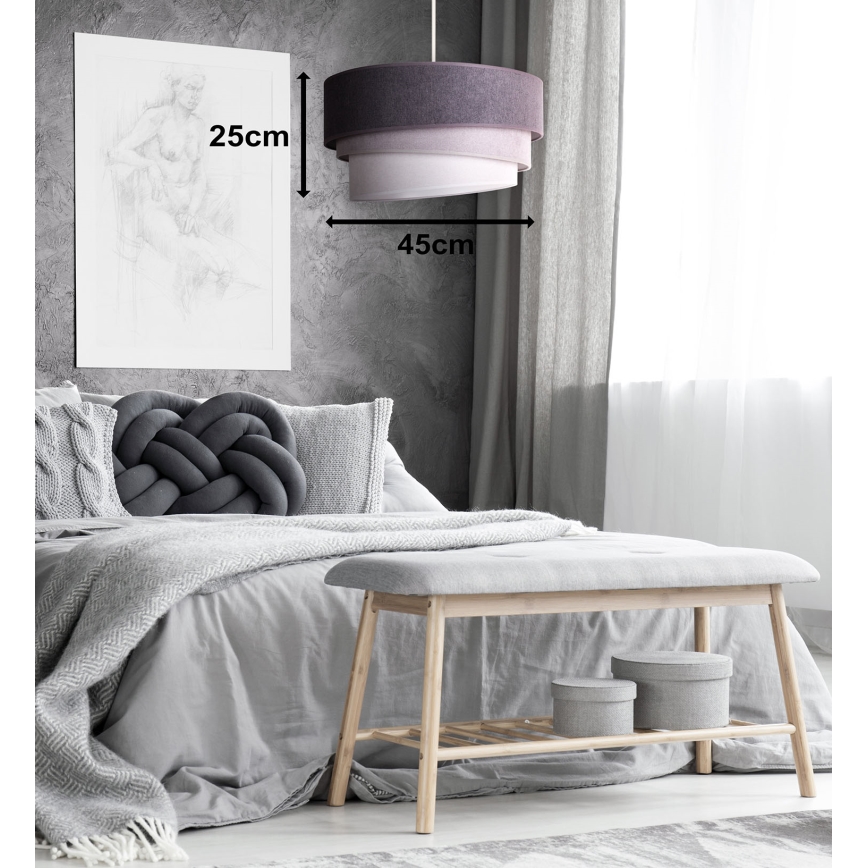 Duolla - Luster na lanku TRIO 1xE27/15W/230V pr. 45 cm antracit/šedá/biela