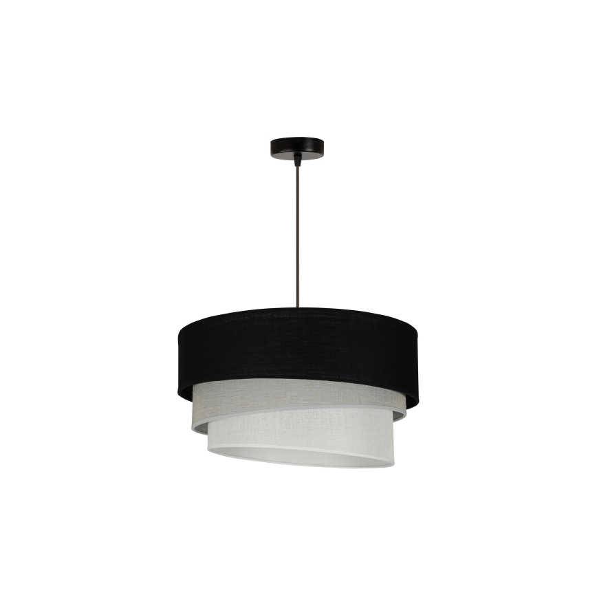 Duolla - Luster na lanku TRIO 1xE27/15W/230V pr. 45 cm čierna/šedá/biela