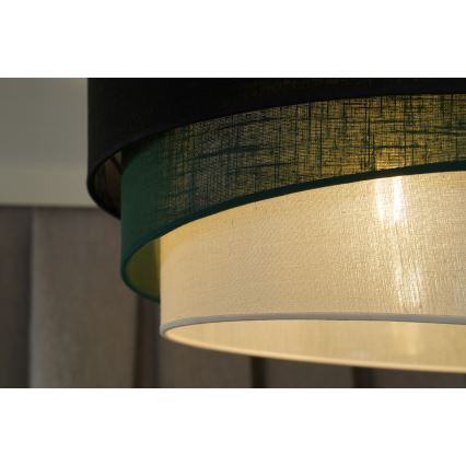 Duolla - Luster na lanku TRIO 1xE27/15W/230V pr. 45 cm čierna/zelená/biela