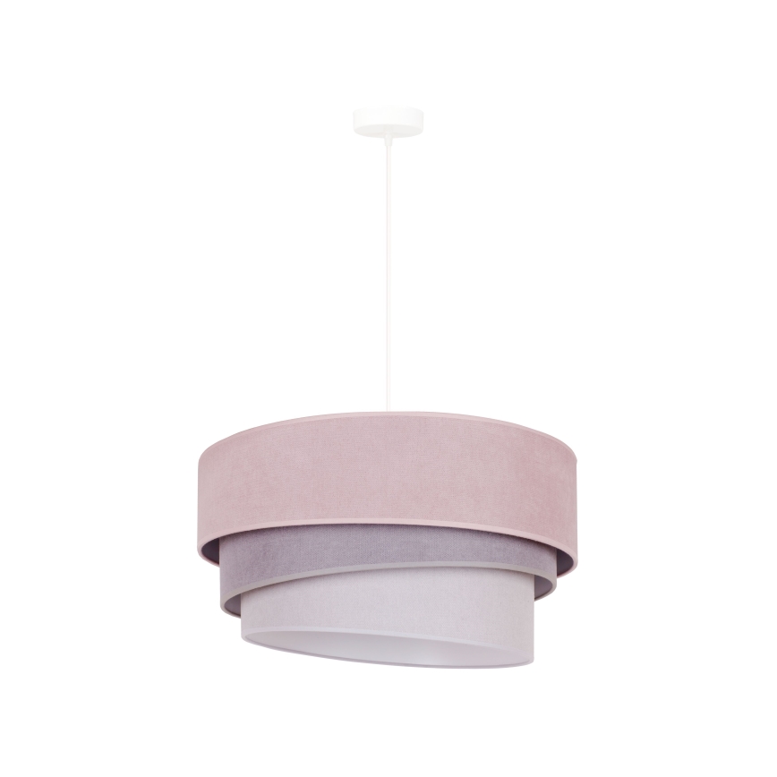 Duolla - Luster na lanku TRIO 1xE27/15W/230V pr. 45 cm ružová/šedá/biela