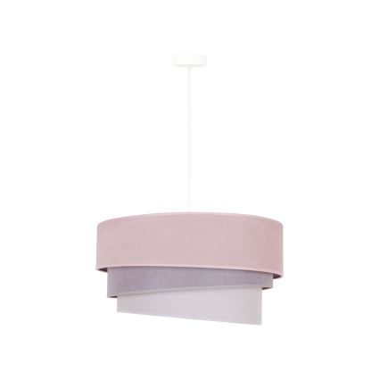 Duolla - Luster na lanku TRIO 1xE27/15W/230V pr. 45 cm ružová/šedá/biela