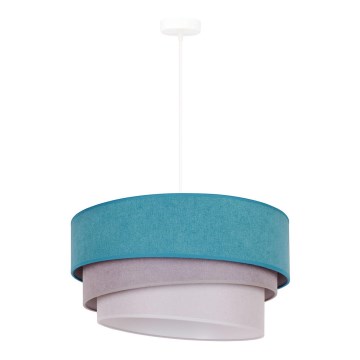 Duolla - Luster na lanku TRIO 1xE27/15W/230V pr. 45 cm tyrkysová/šedá/biela