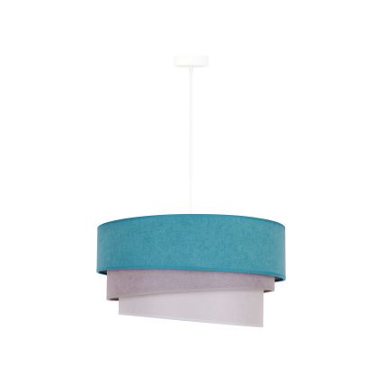 Duolla - Luster na lanku TRIO 1xE27/15W/230V pr. 45 cm tyrkysová/šedá/biela