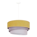 Duolla - Luster na lanku TRIO 1xE27/15W/230V pr. 45 cm žltá/šedá/biela