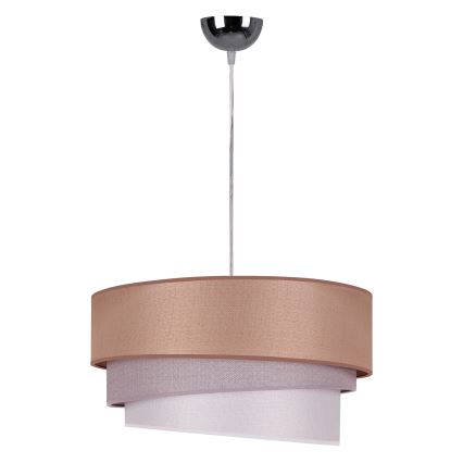 Duolla - Luster na lanku TRIO 1xE27/40W/230V pr. 45 cm hnedá/šedá/strieborná
