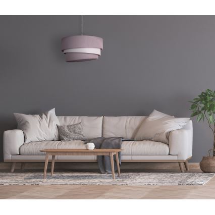 Duolla - Luster na lanku TRIO 1xE27/40W/230V pr. 45 cm šedá/biela