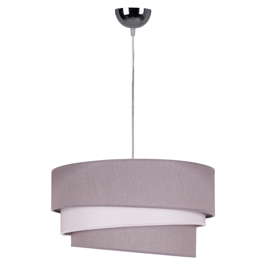 Duolla - Luster na lanku TRIO 1xE27/40W/230V pr. 45 cm šedá/biela