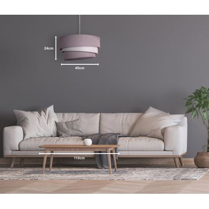 Duolla - Luster na lanku TRIO 1xE27/40W/230V pr. 45 cm šedá/biela