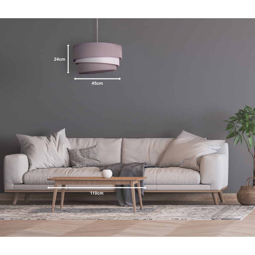 Duolla - Luster na lanku TRIO 1xE27/40W/230V pr. 45 cm šedá/biela