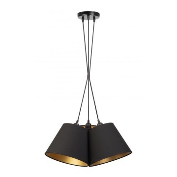 Duolla - Luster na lanku TWIGGY 3xE27/40W/230V pr. 45 cm čierna