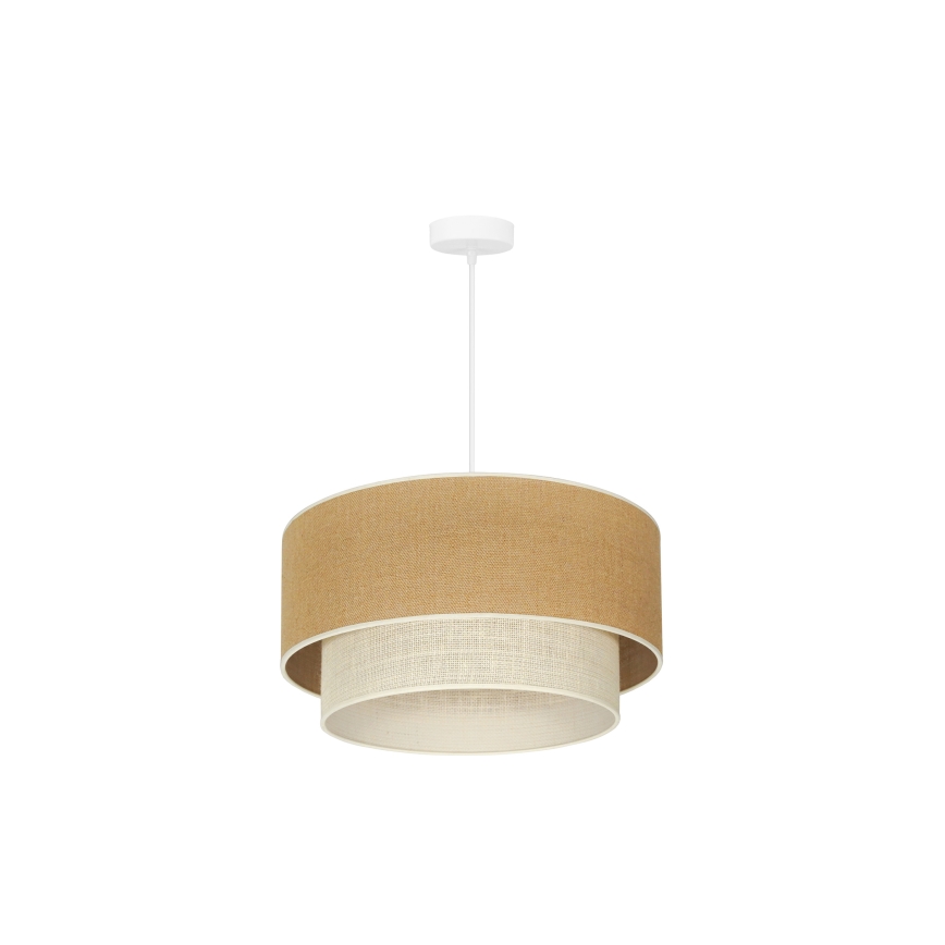 Duolla - Luster na lanku YUTE BOHO 1xE27/15W/230V pr. 45 cm hnedá/krémová