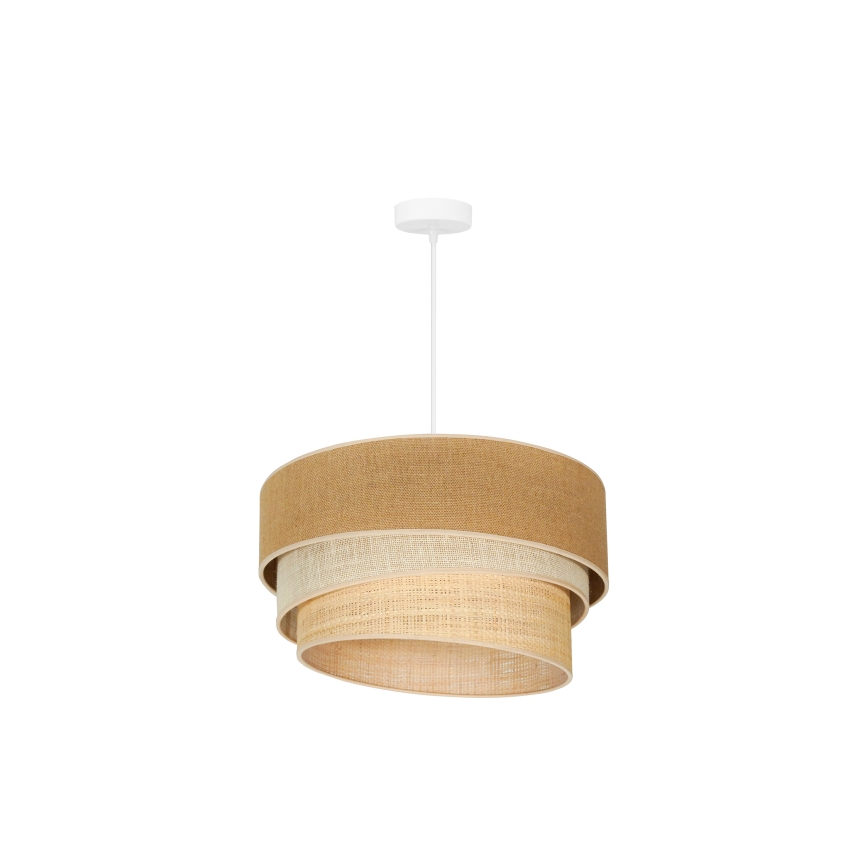 Duolla - Luster na lanku YUTE TRIO 1xE27/15W/230V pr. 45 cm hnedá/šedá/béžová