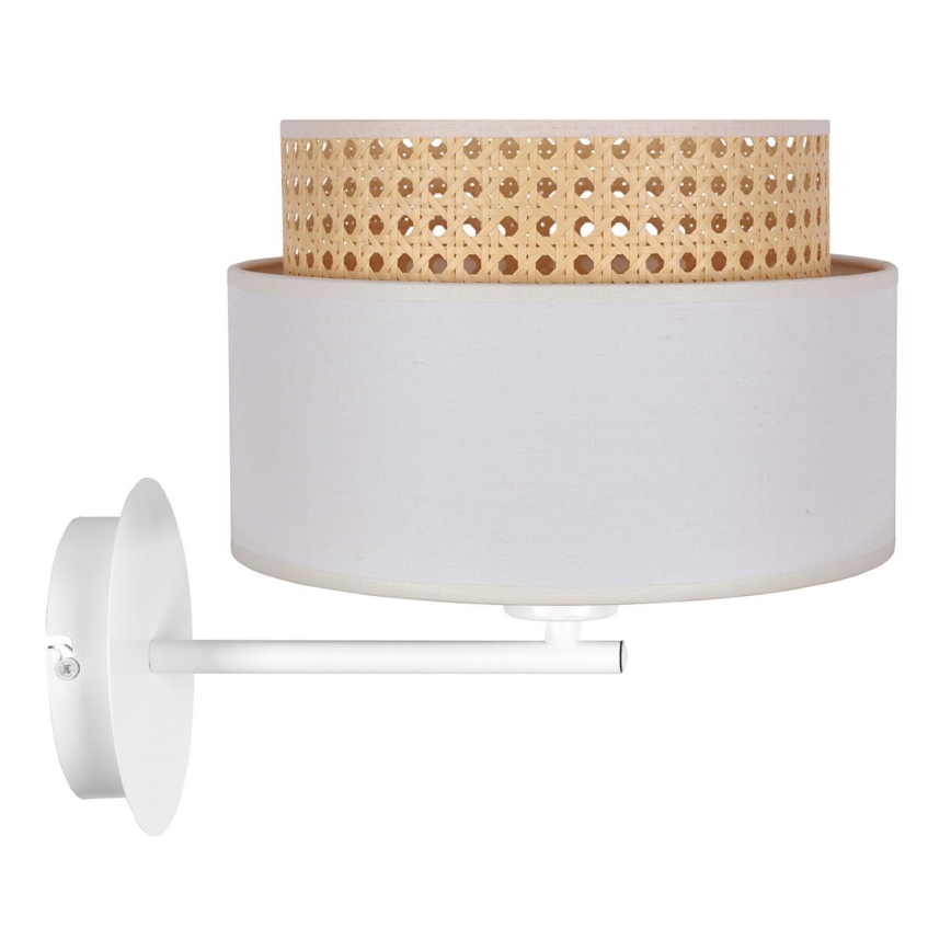 Duolla - Nástenná lampa BOHO 1xE27/15W/230V krémová/biela/ratan