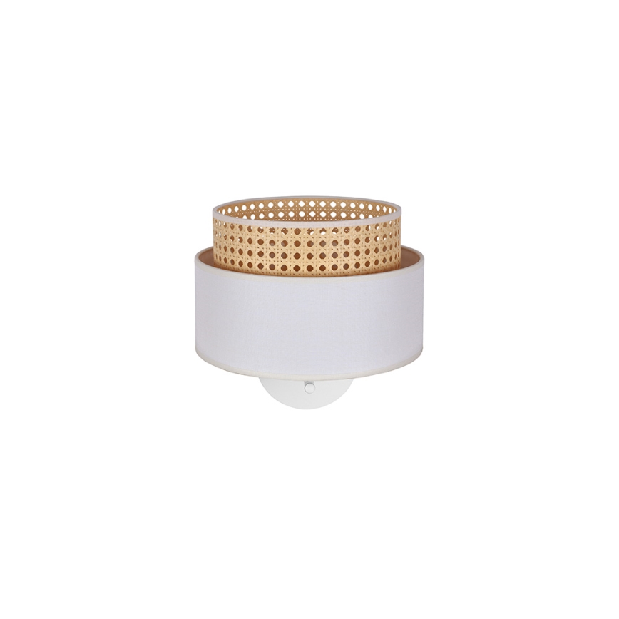 Duolla - Nástenná lampa BOHO 1xE27/15W/230V krémová/biela/ratan